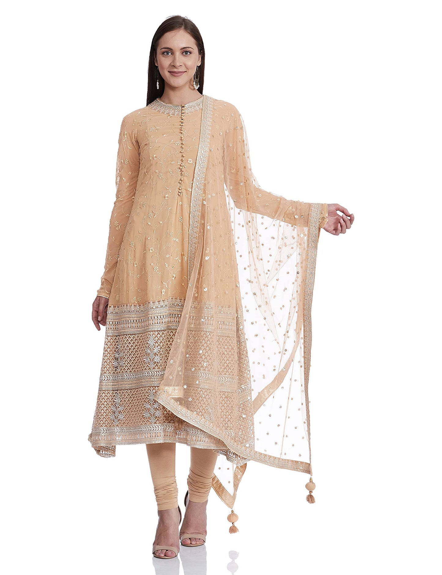 W for Woman Women's Rayon straight Salwar Suit Set (20FESP10527-400131_ Green_ 6 (X-Small))