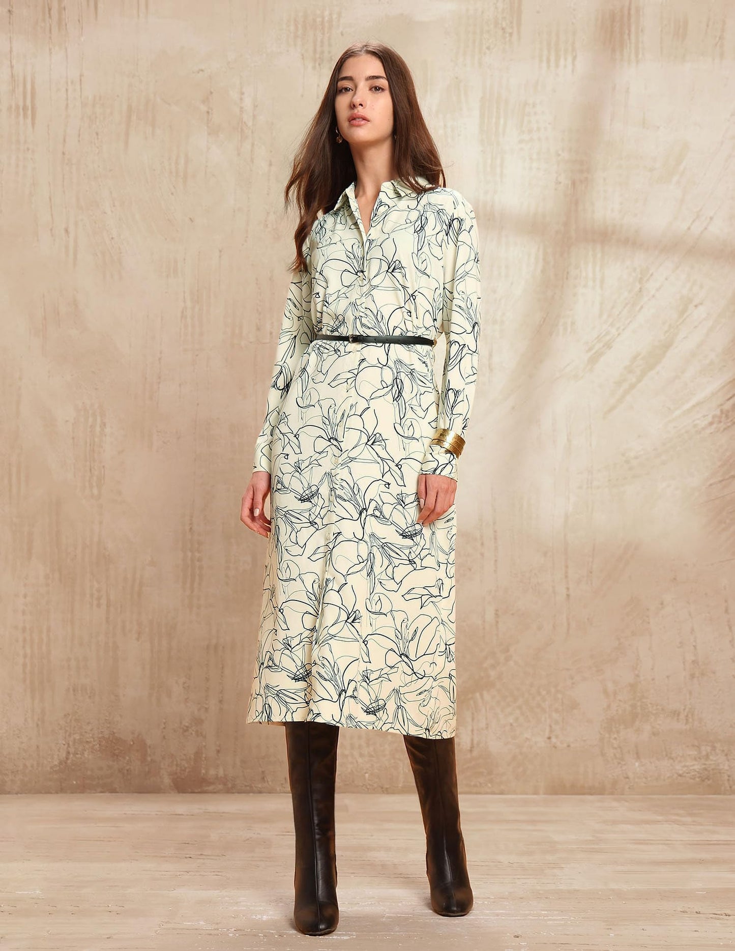 U.S. POLO ASSN. Women's Polyester Shirt Midi Dress