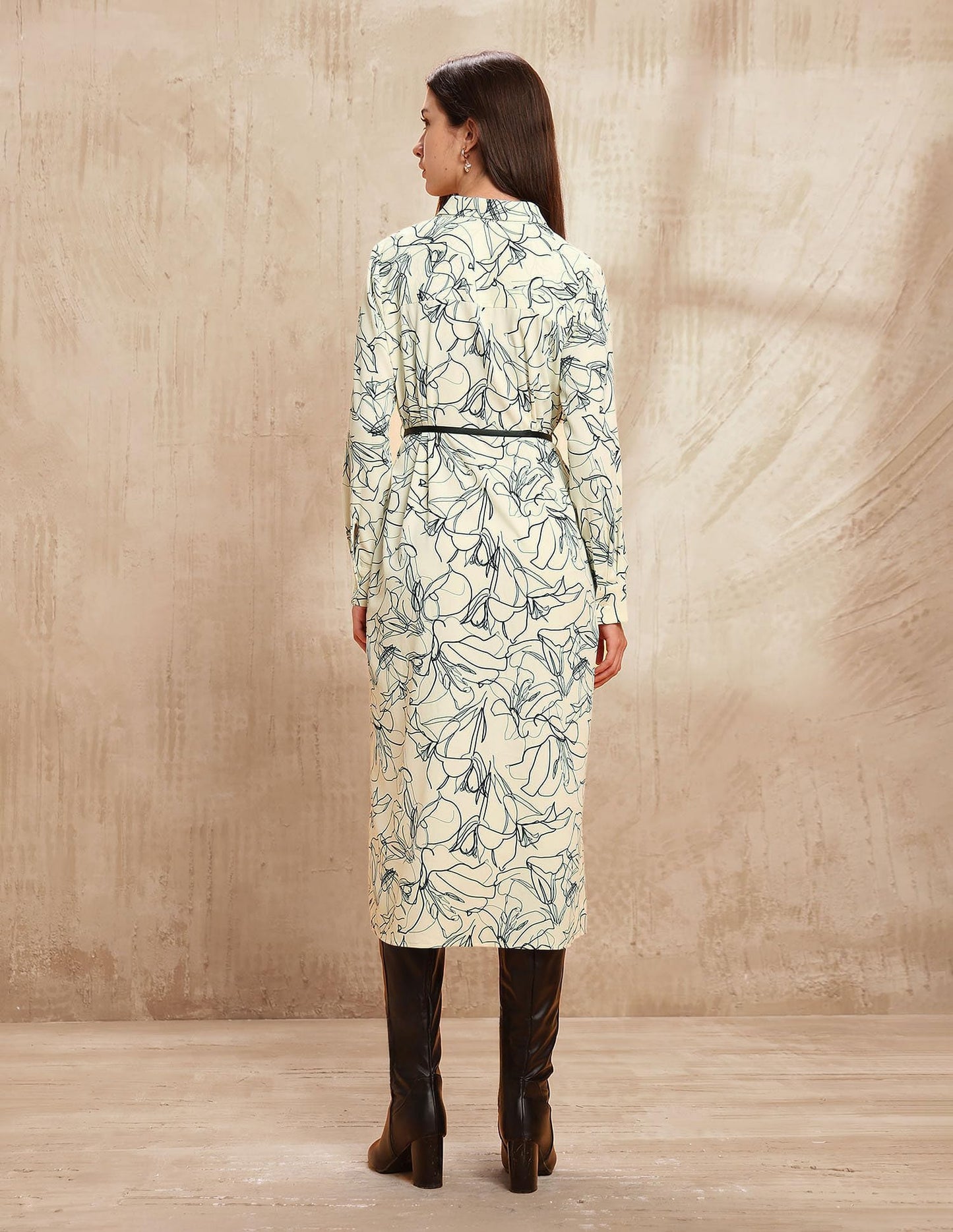 U.S. POLO ASSN. Women's Polyester Shirt Midi Dress