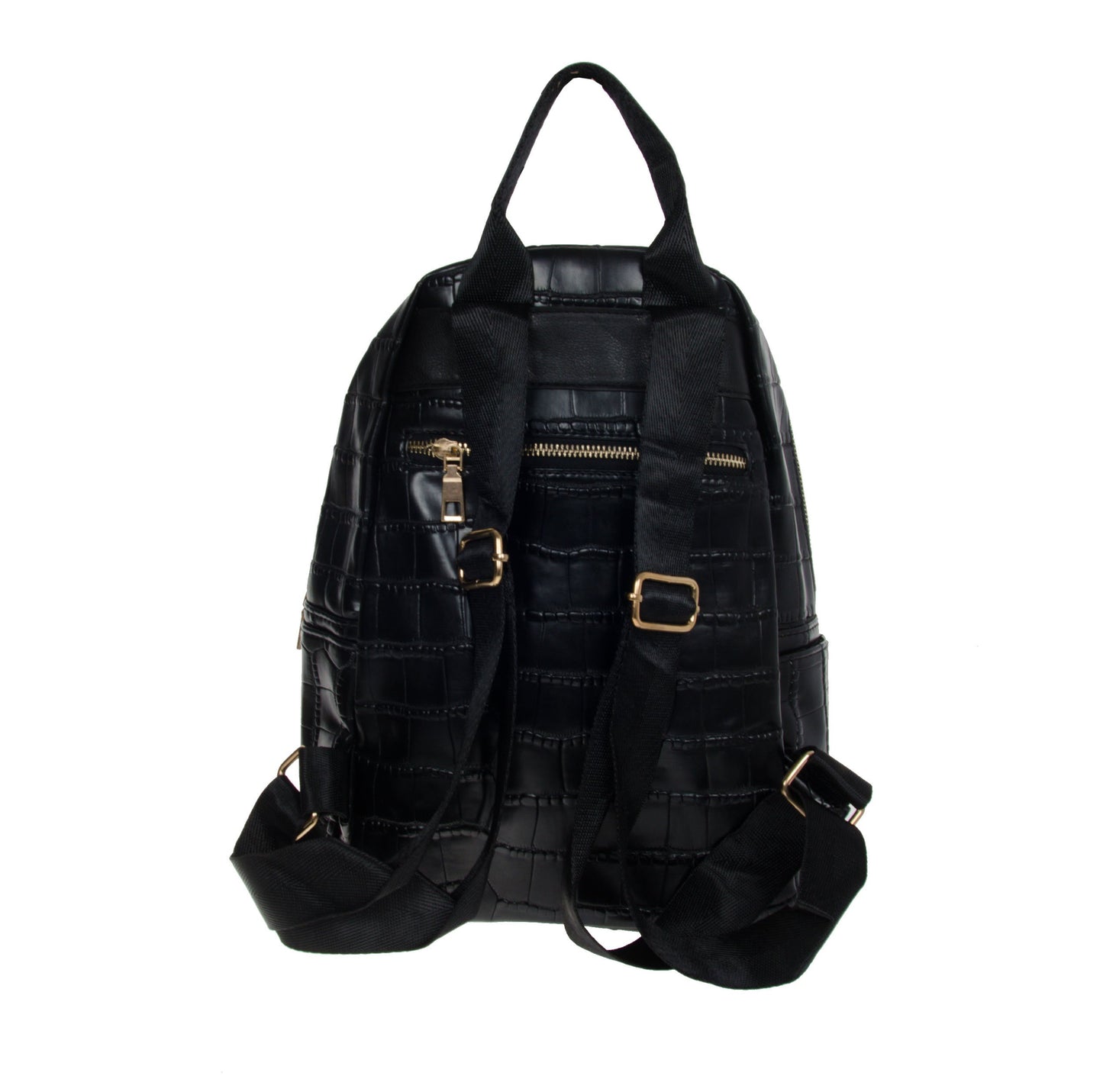 Artisan Crafted Textured Leather Look Handbag Backpack/College Bag/Office Bag (Black) For Women/Girls
