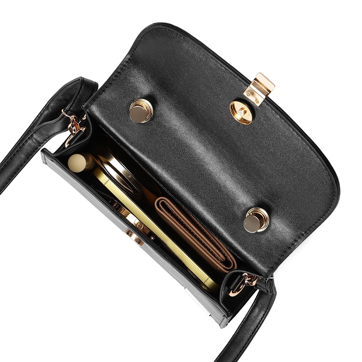 Fastrack Solid PU Structured Handheld Bag For Women, Girls and Ladies | with Detachable Sling Strap and Button Closure | Ladies Purse Handbag | Trendy Handbags for Women