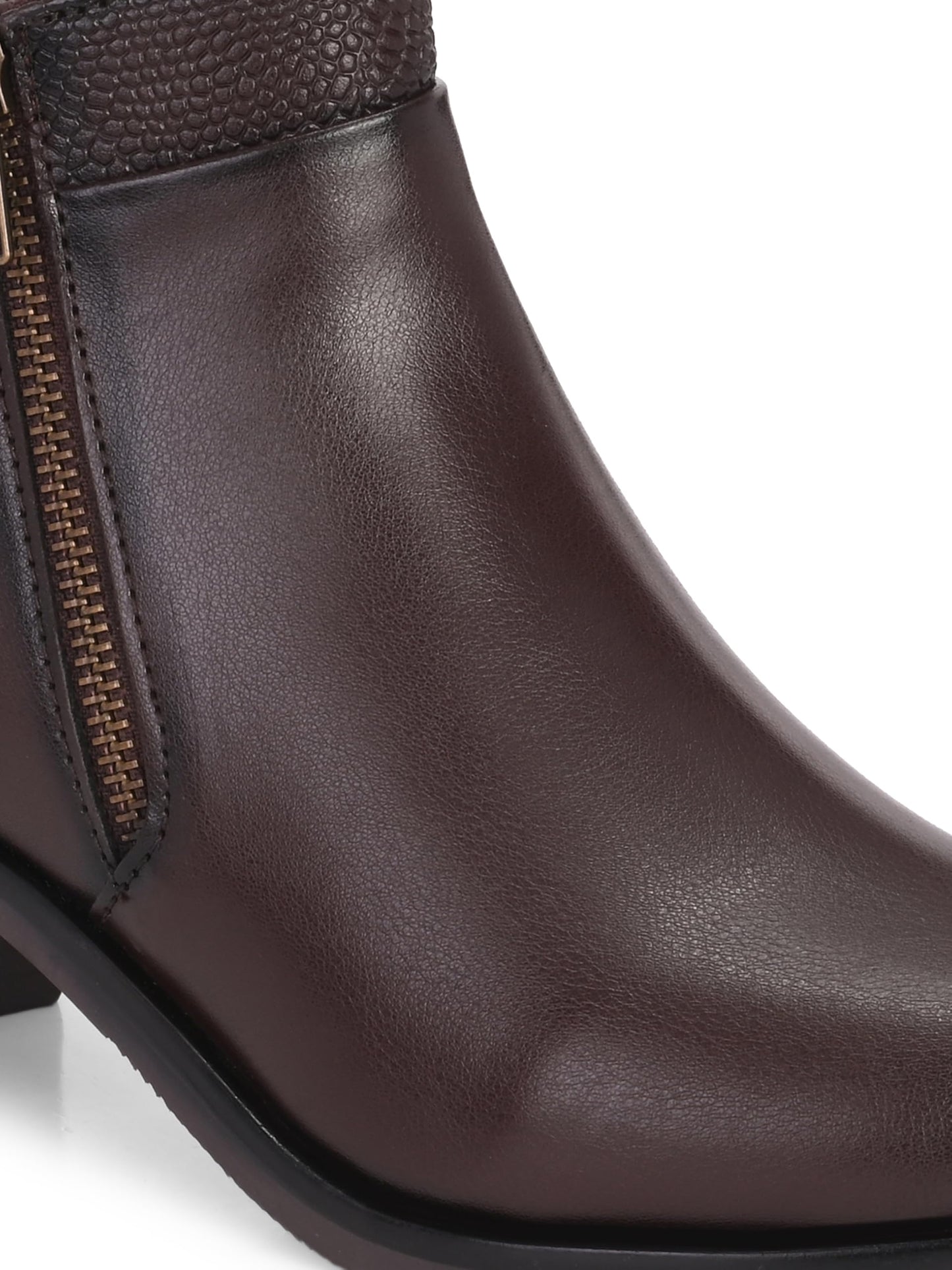 Delize Brown women Mid Heel derby Boots 67123-40