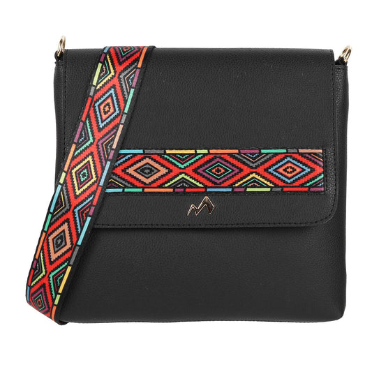 Metro Womens Synthetic Black Flap Over Sling (One Size)