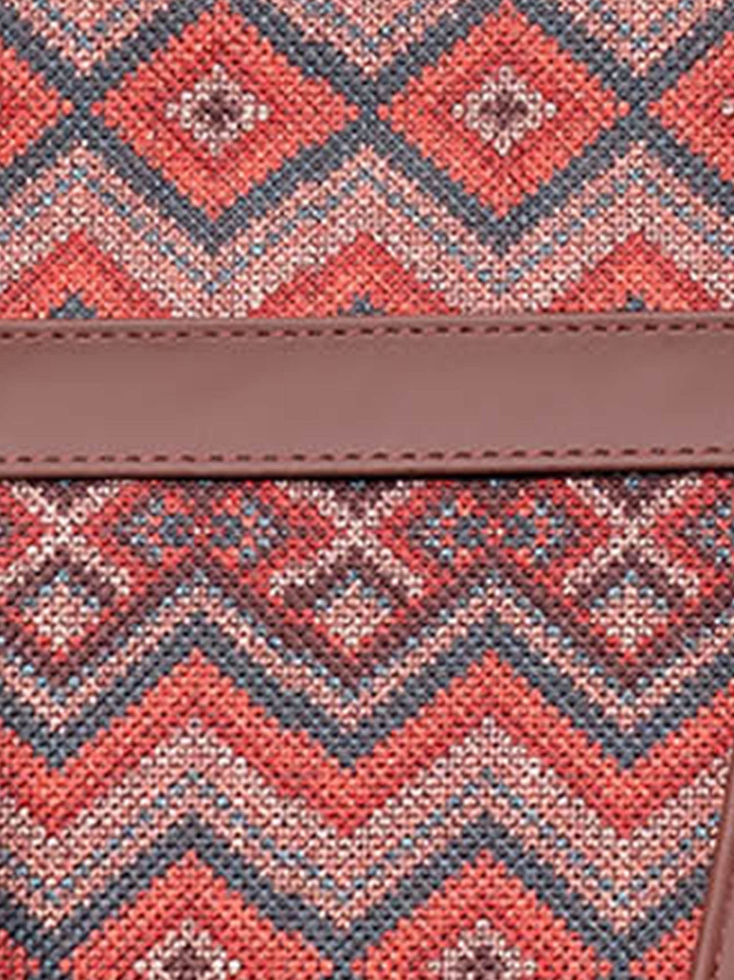 ZOUK Gwalior Weaves Printed Women's Jute Handcrafted Vegan Leather Multicolor Statement Office Shoulder Bag