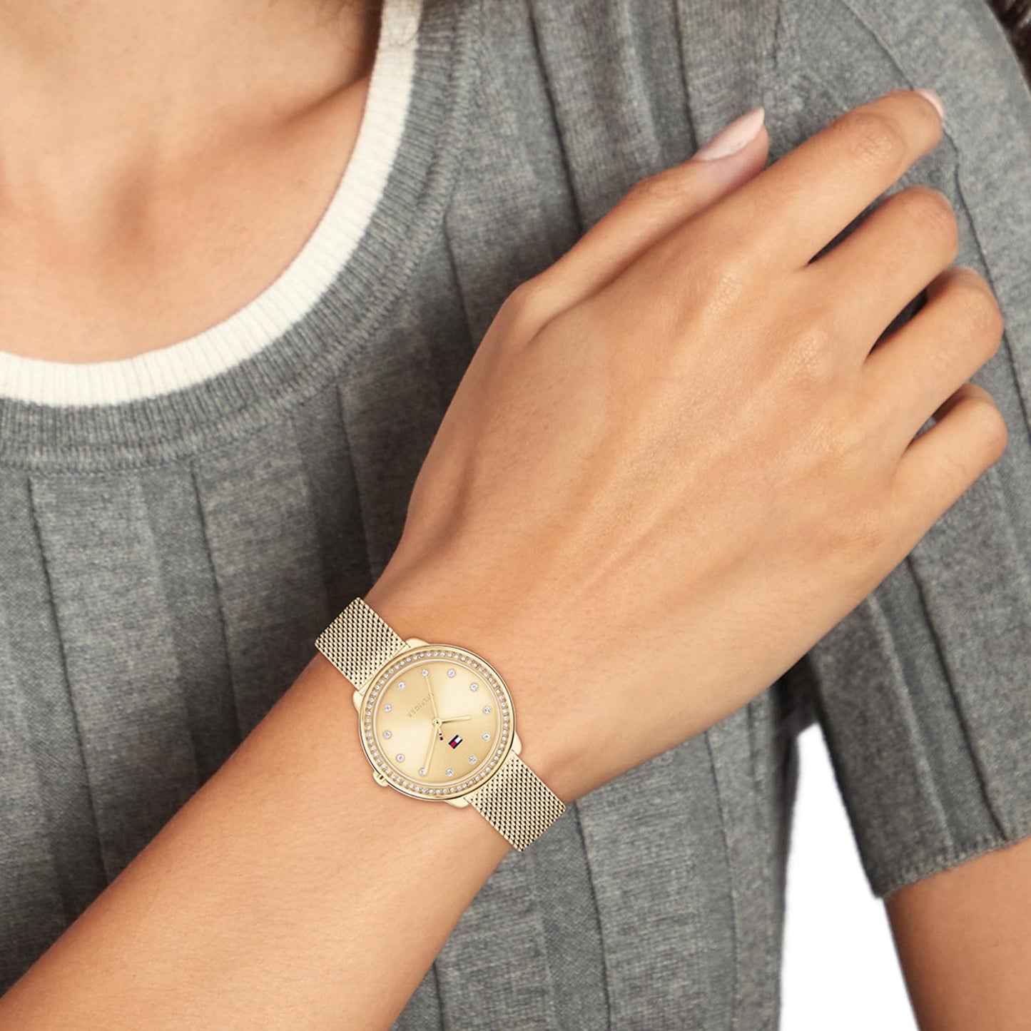 Tommy Hilfiger Quartz Gold Dial Stainless Steel Strap Watch for Women