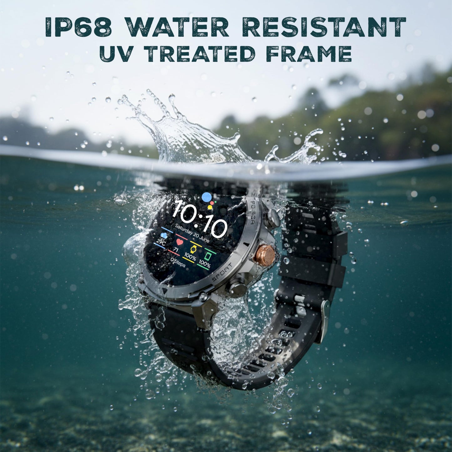 Nervfit Kinetic Pro2 Sports Smart Watch | 1.43'' TrueColor+ Super AMOLED with Always ON, High-Performance, Adventure Ready, Multi Sports Modes, BT Calling, Heart Rate, SpO2, BP, Music & Camera Control