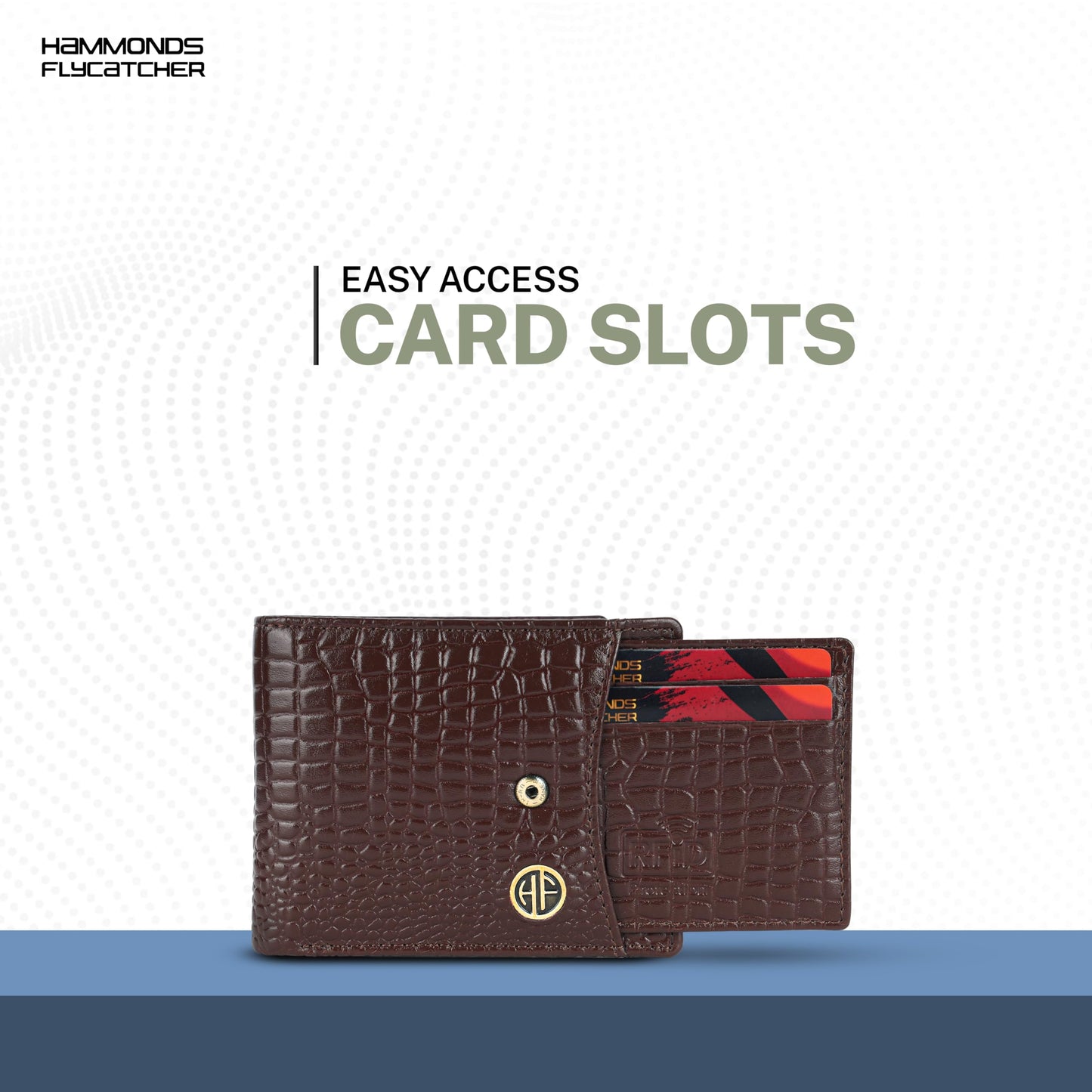 HAMMONDS FLYCATCHER Wallet for Men Leather Original, Mens Wallet, Leather Wallets for Men Stylish, Bi-Fold Wallets for Man, 5 Card Slots, Easy Access Card Slots, Coin Pocket, Mens Gift - Croc Redwood