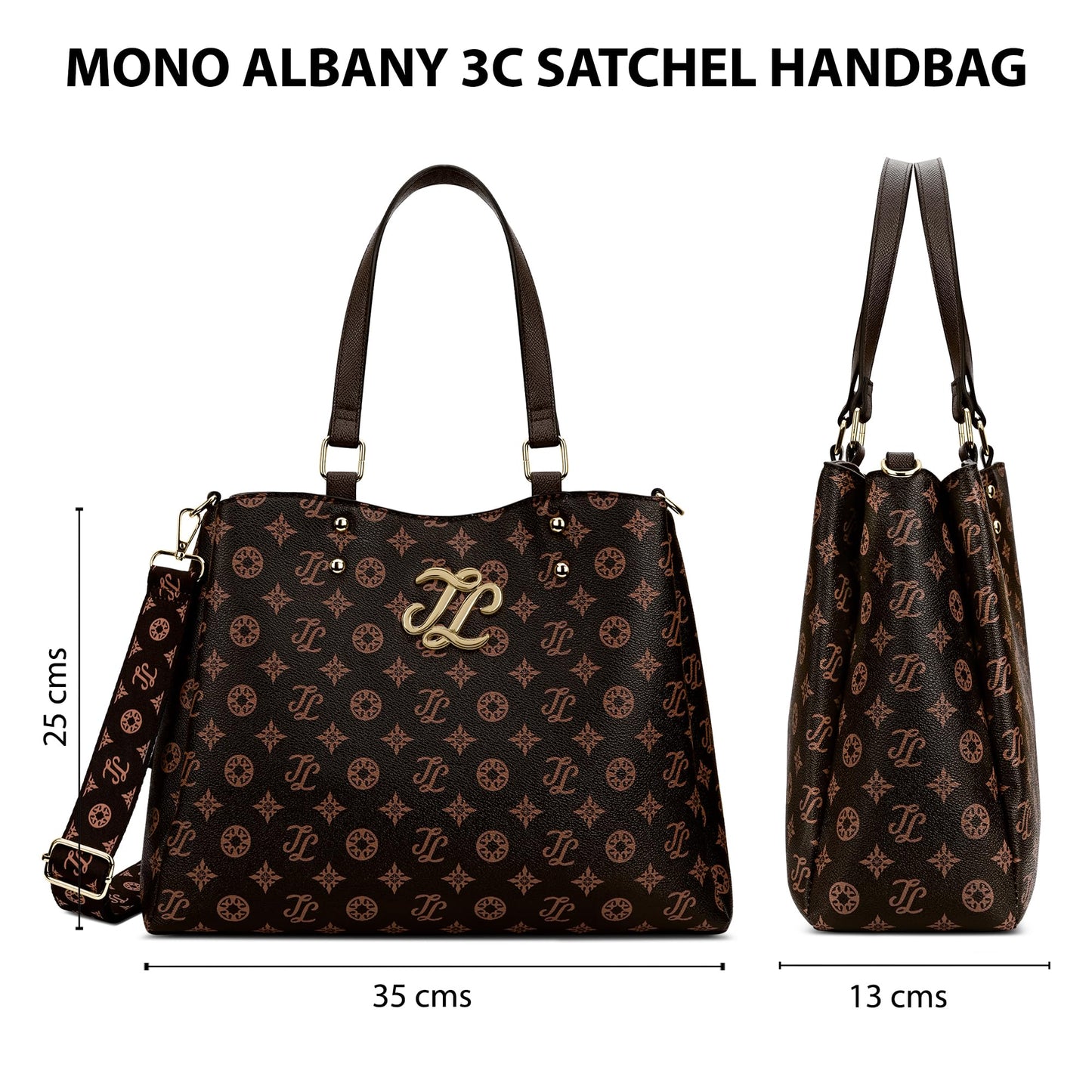 Lavie Signature Women's Albany 3 Compartment Satchel Bag | Satchel Handbag for Work | Ladies purse | Stylish Shoulder Bag | Gift for Women