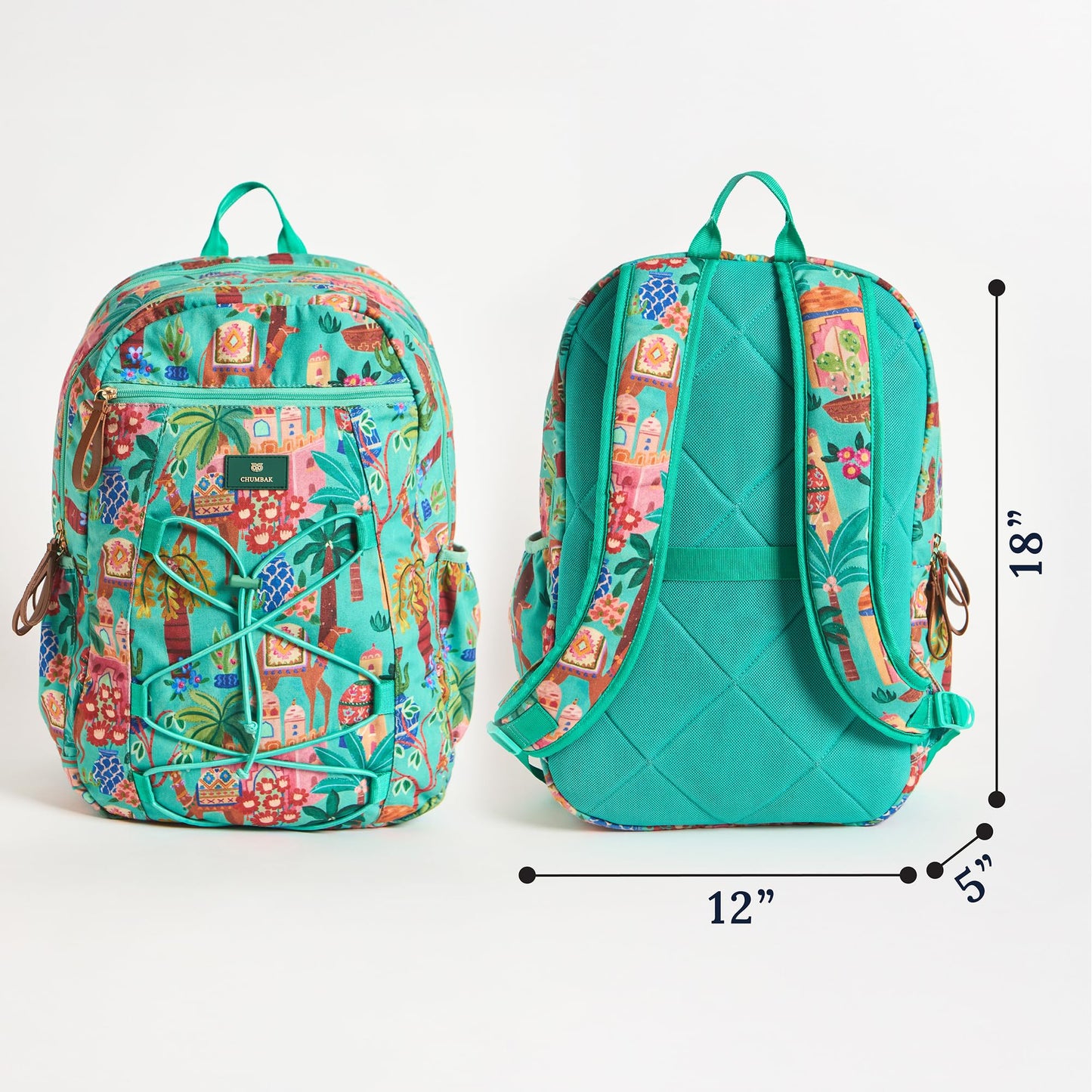 Chumbak Trek Backpack - Jaipurscape, Digital Nomad, Stylish Travel Bag, Sturdy & Spacious, Printed Office Bag for Women, Laptop Office Bag, Trek and Vacation Bag