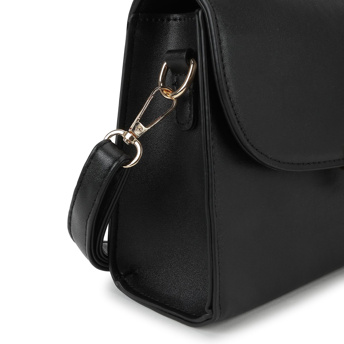 Fastrack Solid PU Structured Handheld Bag For Women, Girls and Ladies | with Detachable Sling Strap and Button Closure | Ladies Purse Handbag | Trendy Handbags for Women