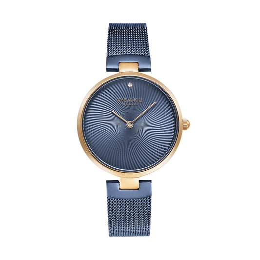 Obaku Diamant Ocean Analog Blue Dial Women's Watch-V256LXVLML