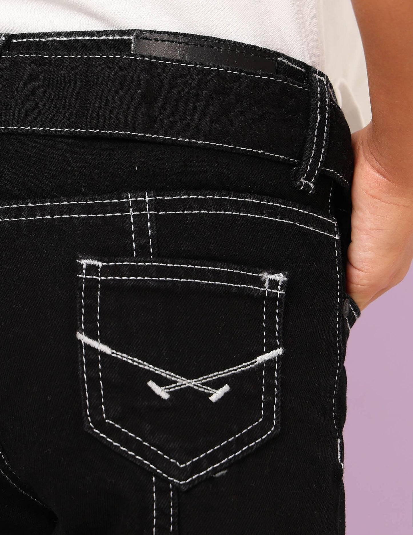 U.S. POLO ASSN. Girls Mid Rise Bootcut Jeans (UGJEN0197_Black_9-10Y)