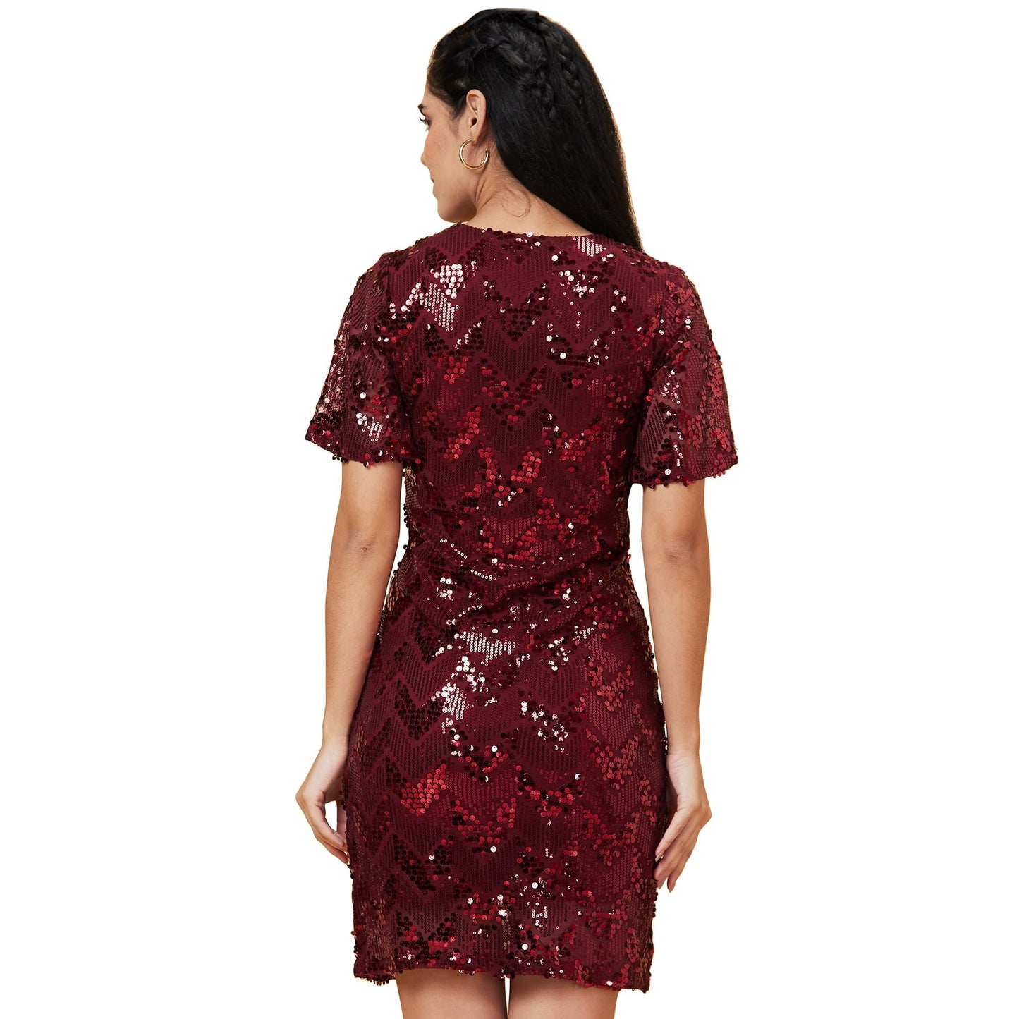 Globus Women Dress (GS512419_Maroon_2XL)