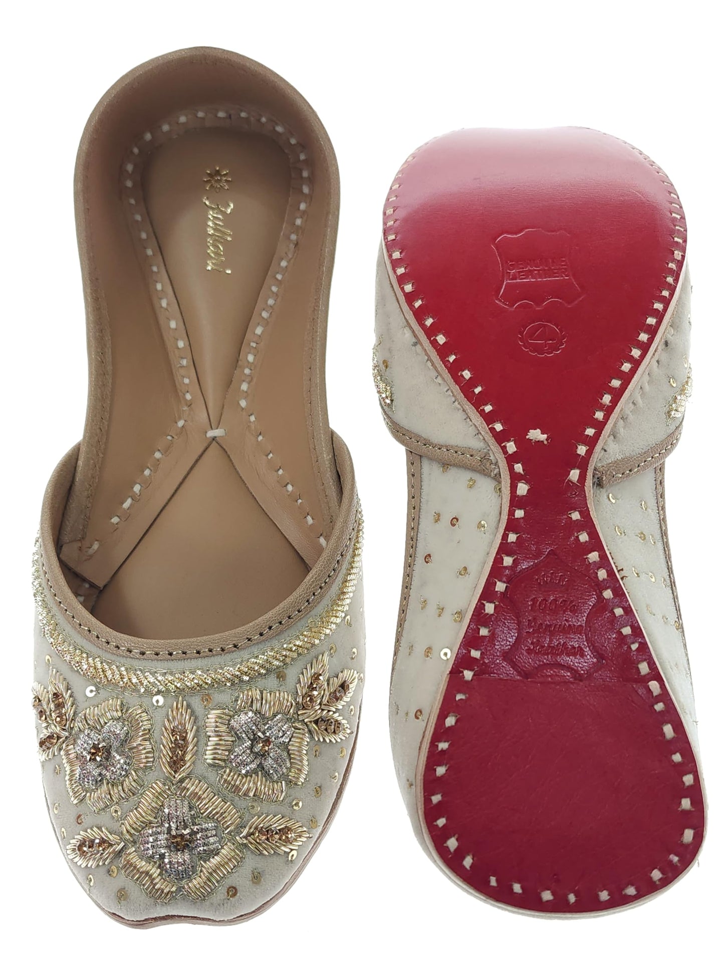 Fulkari Formal Shoes for Women – Elegant & Comfortable Office Wear, Stylish Leather Finish, Cushioned Insole, Ideal for Work, Business Meetings & Formal Events (Beige Gold,Size-7)