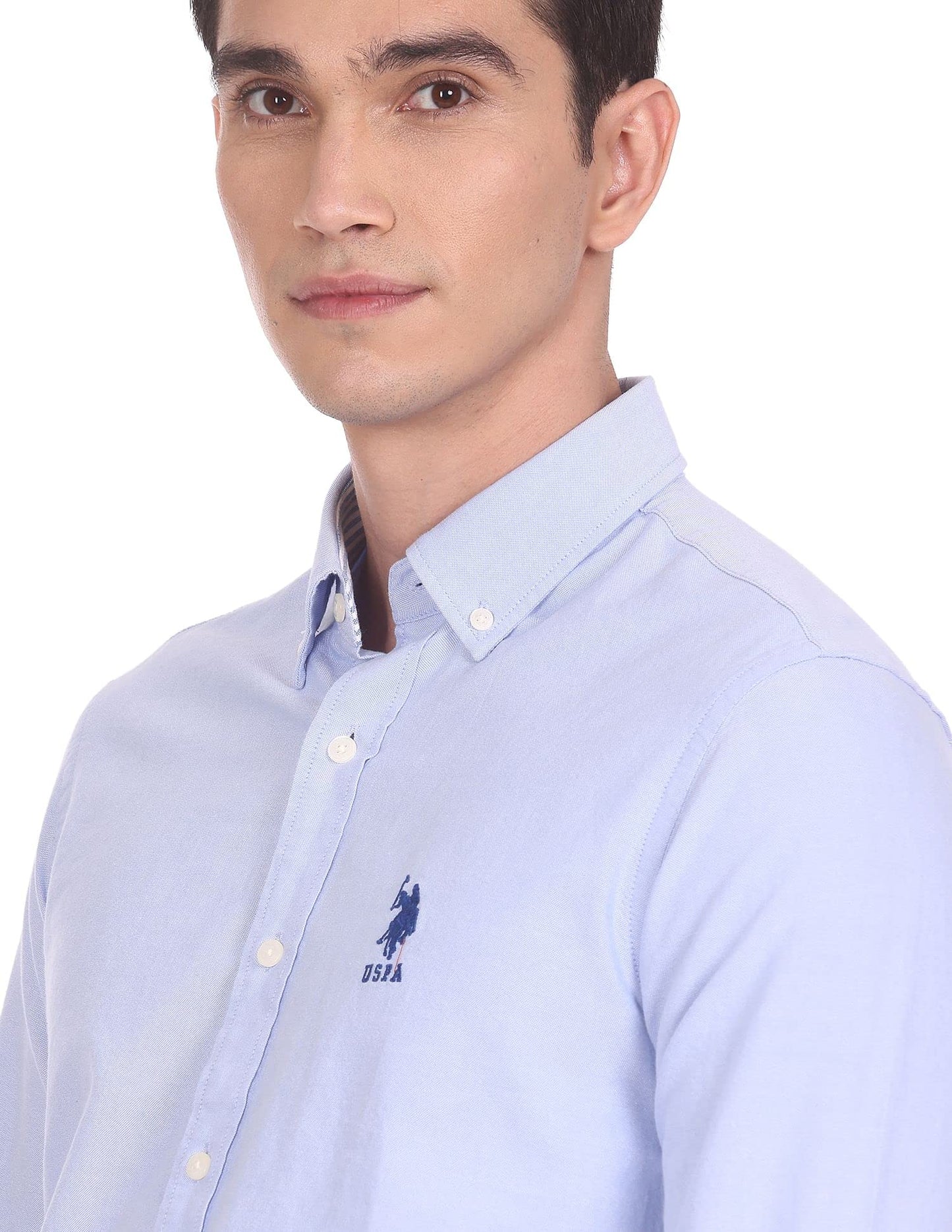 U.S. POLO ASSN. Men's Cotton Regular Fit Polo Shirt Blue Medium