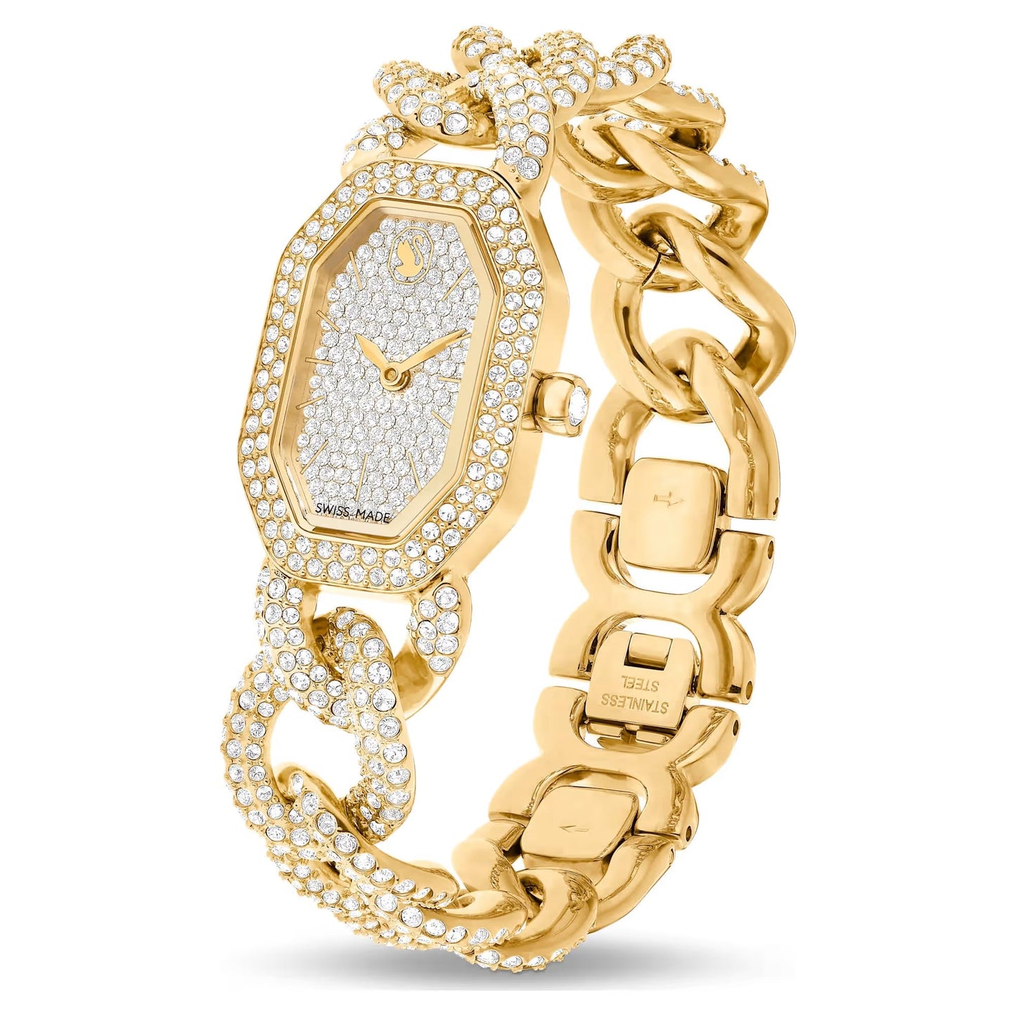 Swarovski Dextera Chain Watch Swiss Made, Crystal Bracelet, Gold Tone, Gold-Tone Finish 5668854