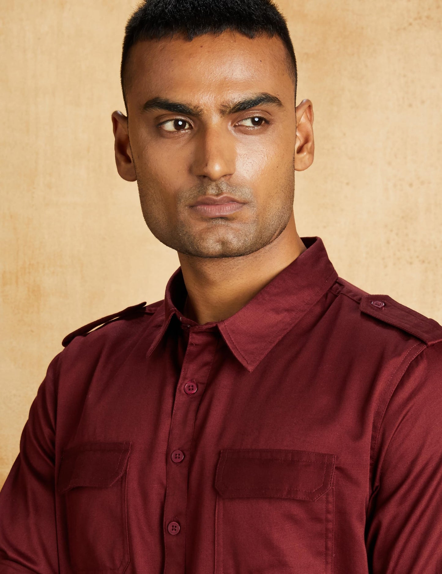 Amazon Brand - Symbol Men's Cotton Solid Kurta Sets (SYMETHSET-7_Burgundy L)