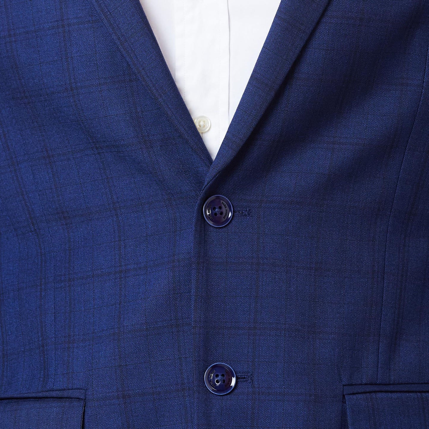 Park Avenue Men Super Slim Fit Twill Pattern Terry Rayon Blend Narrow Collar Flat Front Formal Suit (Size: 100)-PMDP04568-B8 Dark Blue