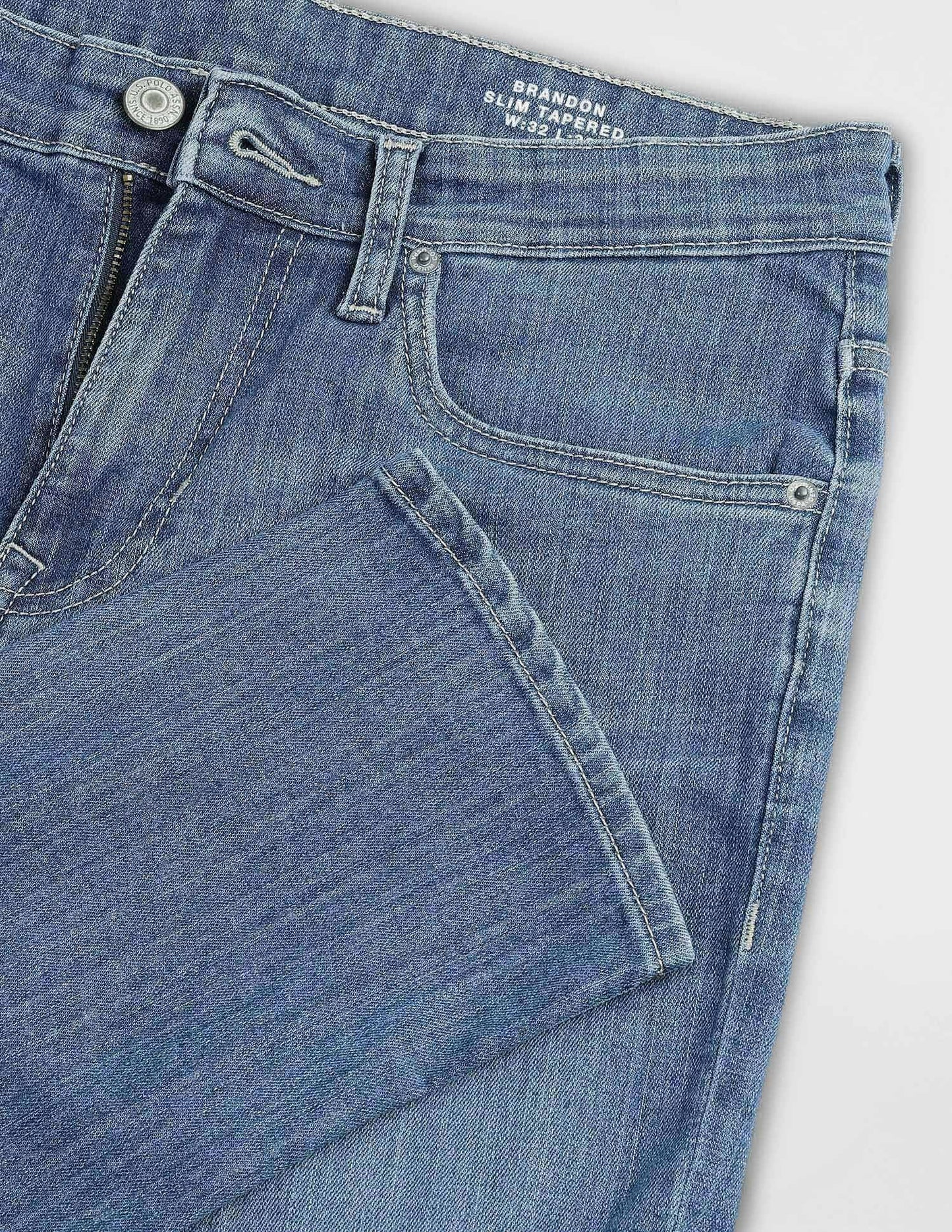 U.S. POLO ASSN. Men's Mid Rise Tapered Jeans (UDJENO1810_Blue, 30