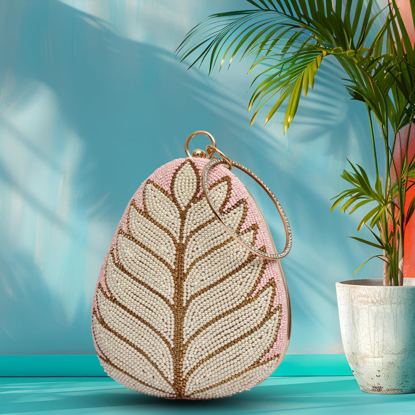 For The Beautiful You Pink Handcrafted Women's Clutch (eg-132)