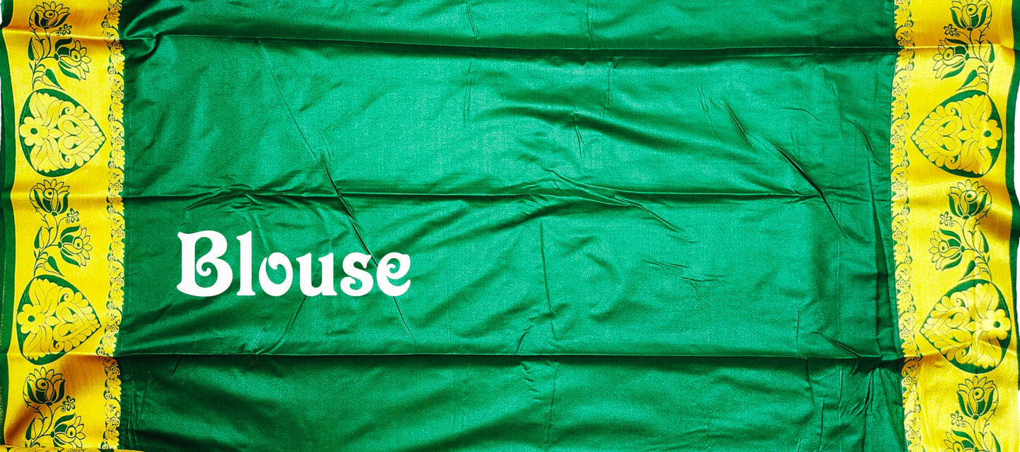 VFCollections Women's Kanchipuram Silk Pure Pattu Sarees With Blouse (VFC112-3)