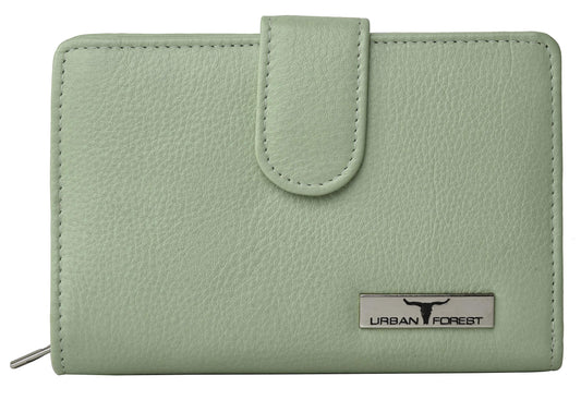 URBAN FOREST Arya Mint Green Leather Wallet for Women