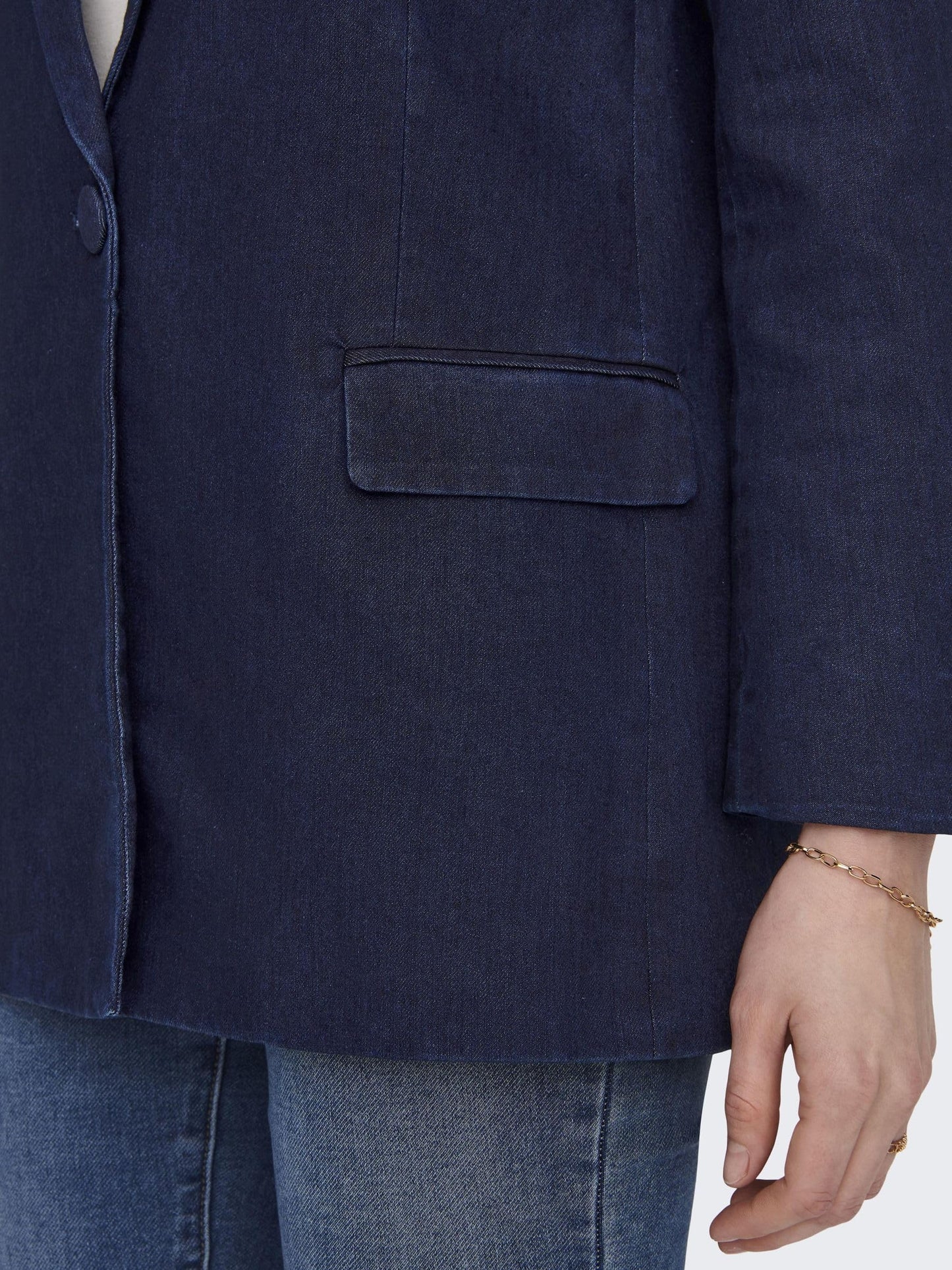 ONLY Regular Fit Blazer (122562501_Dark Blue Denim_S)