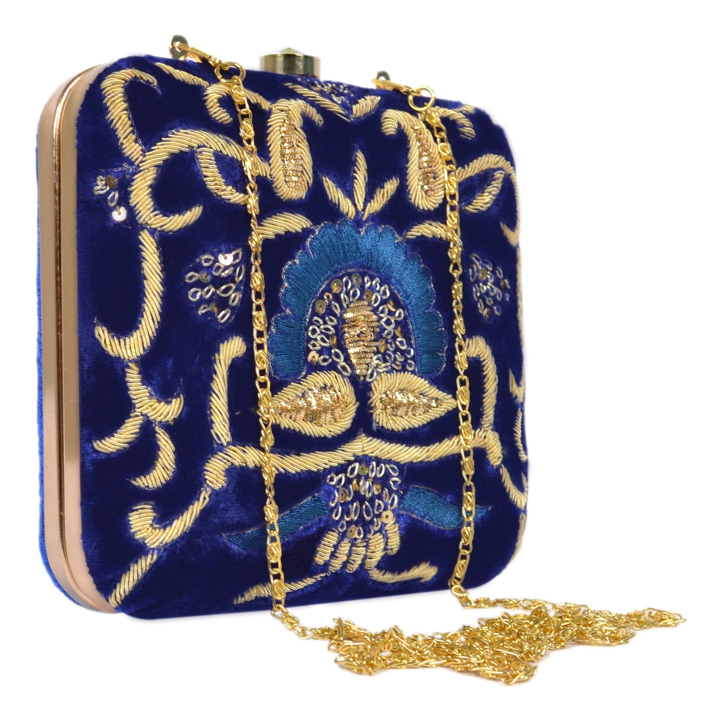 TOOBA Women's Mashkor Square Box Clutch (Navy Blue, BLUE MASHKOR 6X6)