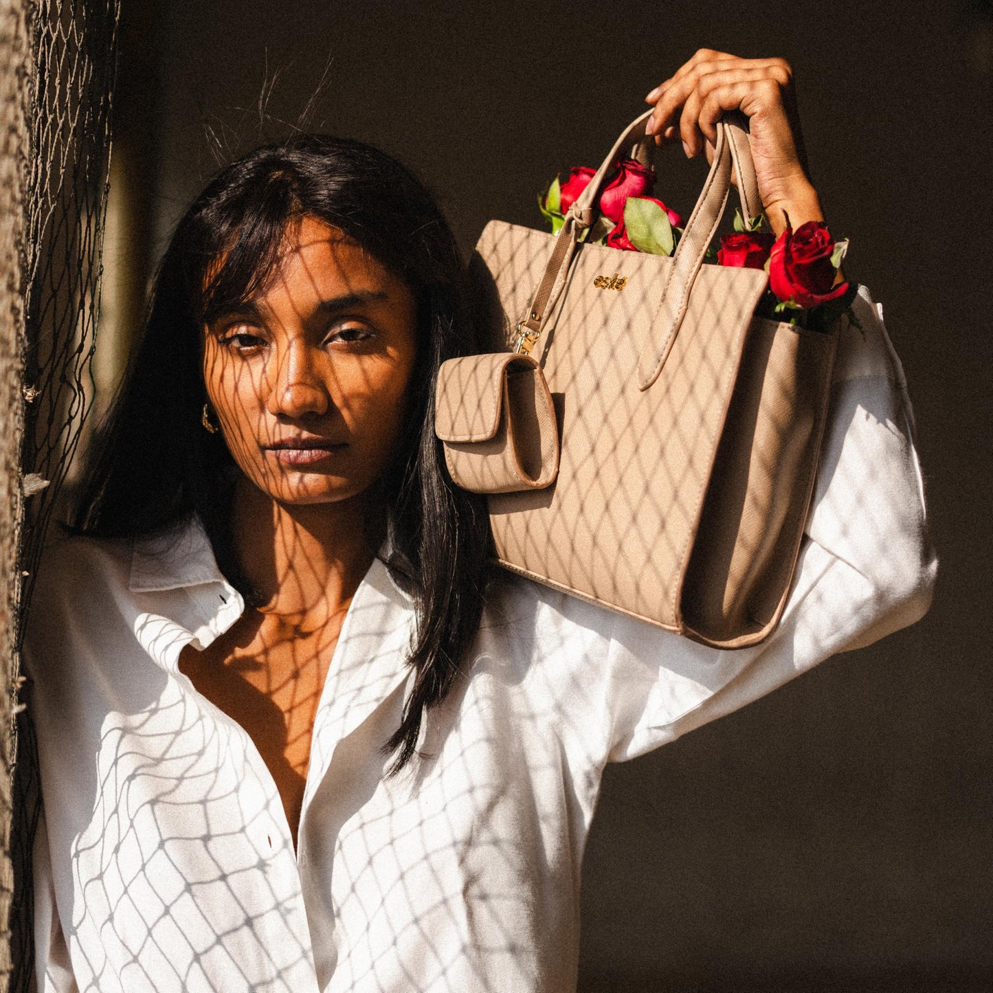 eske Amalia - Vegan Leather Solid Pattern Handbag for Women - Premium Handbags for Ladies, Brown