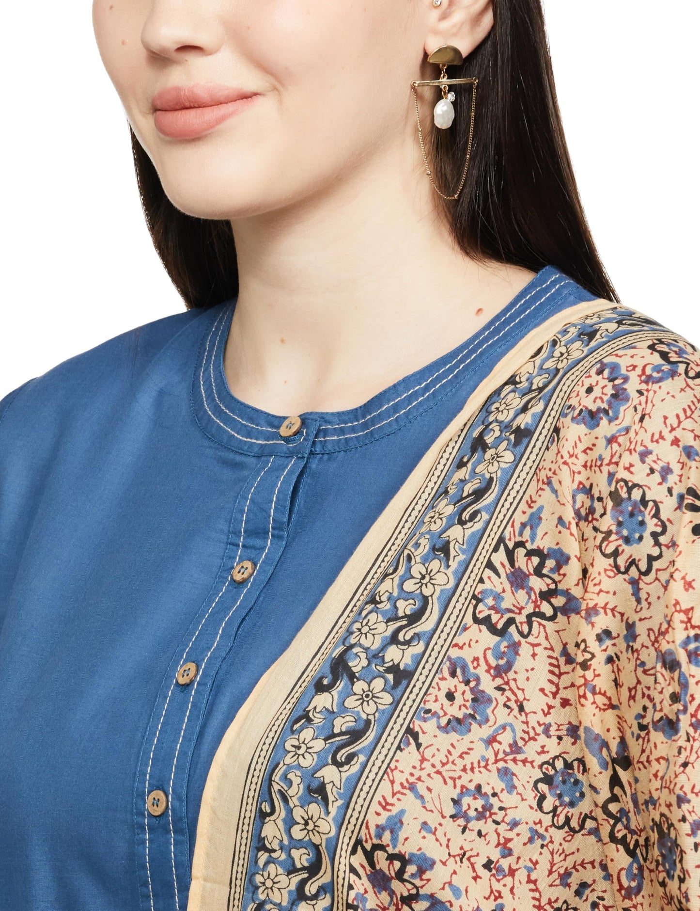 BIBA Women Cotton Straight Solid Suit Set (SKDASSORTED8371EAW22BLU_Blue