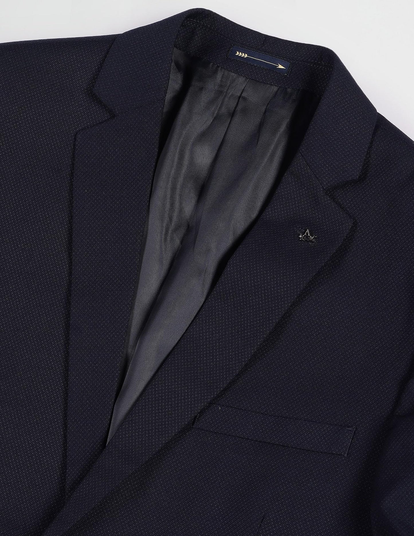 Arrow Men's Polyester Single Breasted Business Suit Pants Set (ARAGSU5546_Navy