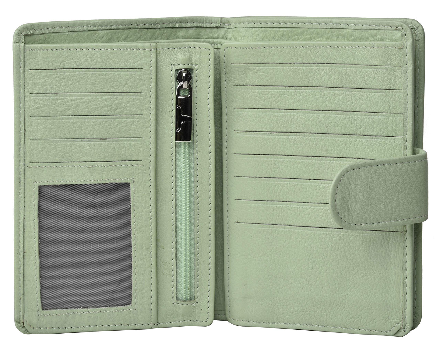 URBAN FOREST Arya Mint Green Leather Wallet for Women