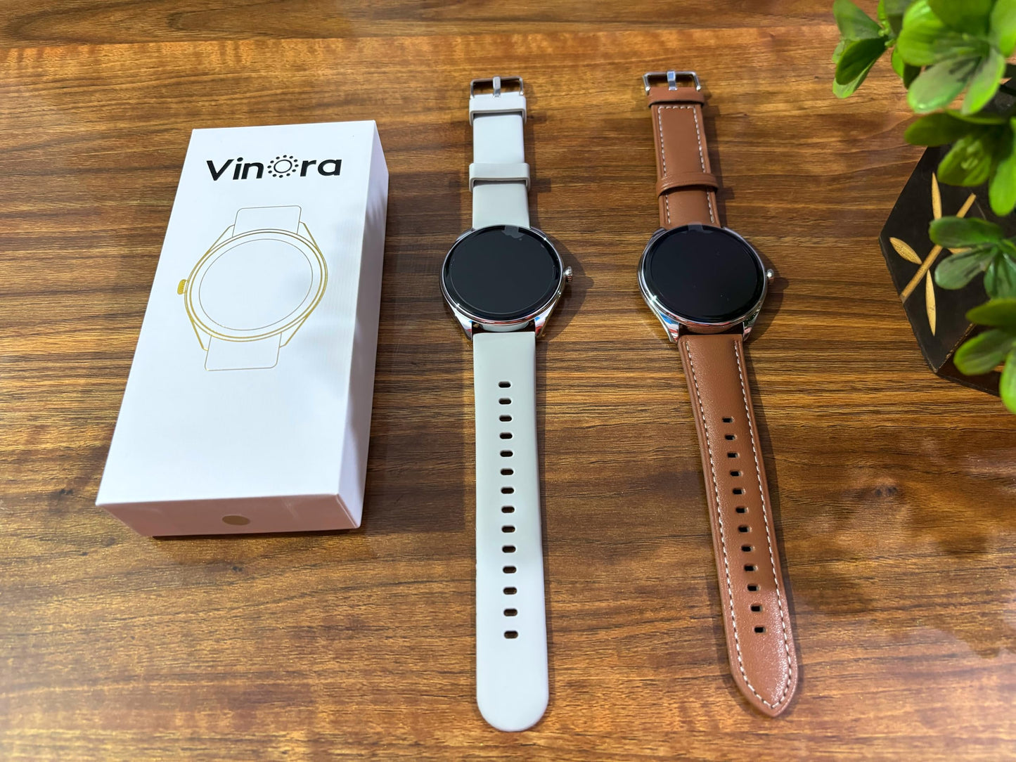 Vinora Feather Smart Watch, India's Most Affordable Slimmest Smart Watch with only 6.8mm Thinness! (Cosmic Silver Colour, Grey Silicone Strap)