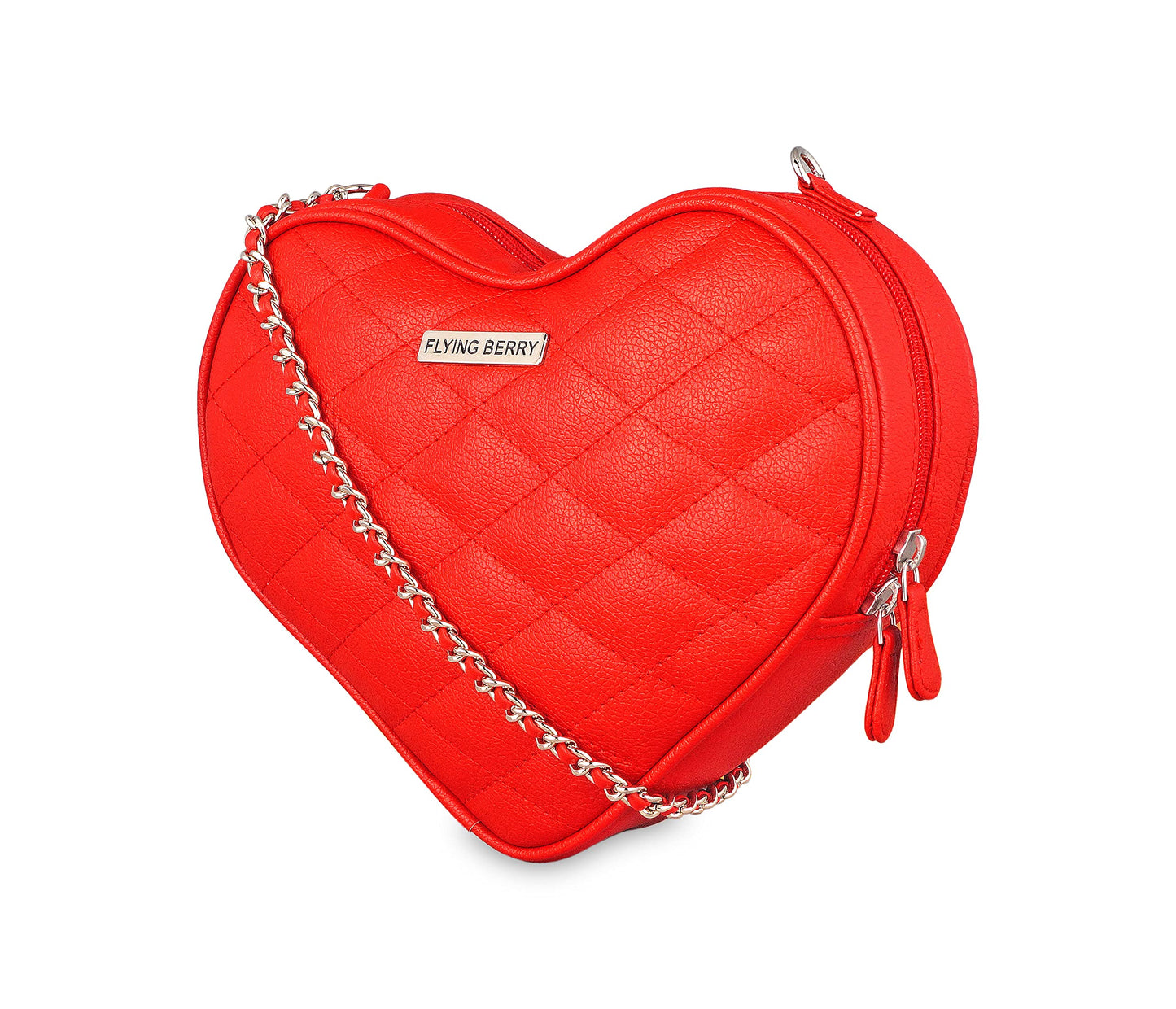 FLYING BERRY Womens Heart Shape Sling Bag (RED)