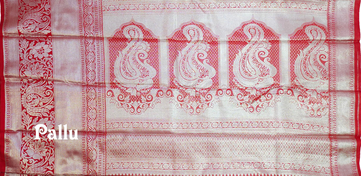 VFCollections Women's Kanchipuram Silk Pure Pattu Sarees With Blouse (VFC576-1)