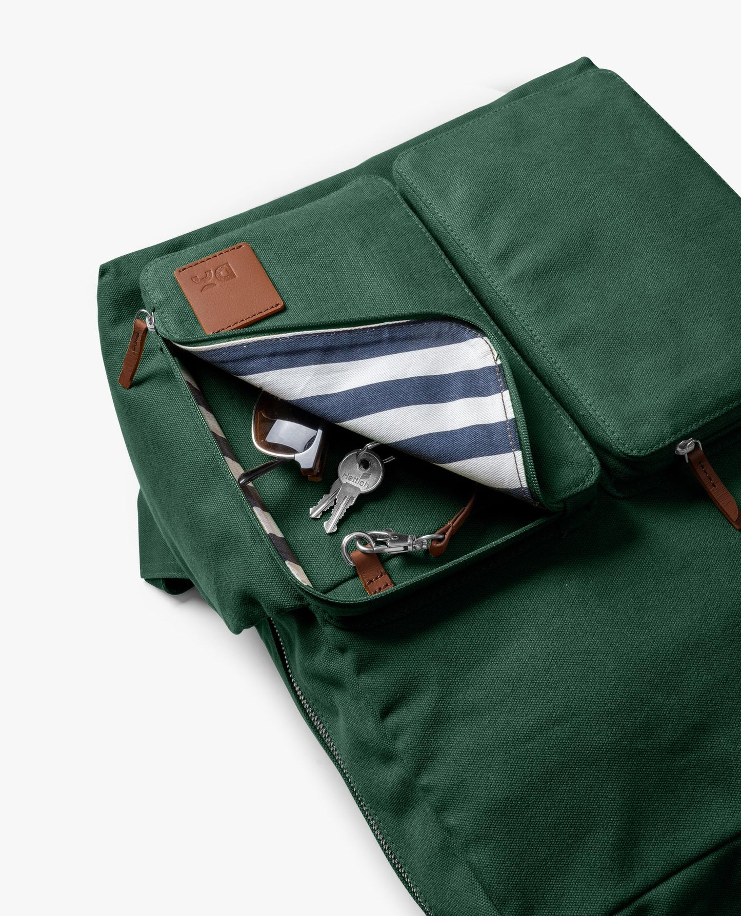 DailyObjects Forest Green Field Backpack| Casual Laptop Bag with Luggage Sleeve | Unisex Travel Backpack | Made of Durable Canvas Material | Zippered Compartments with Pockets
