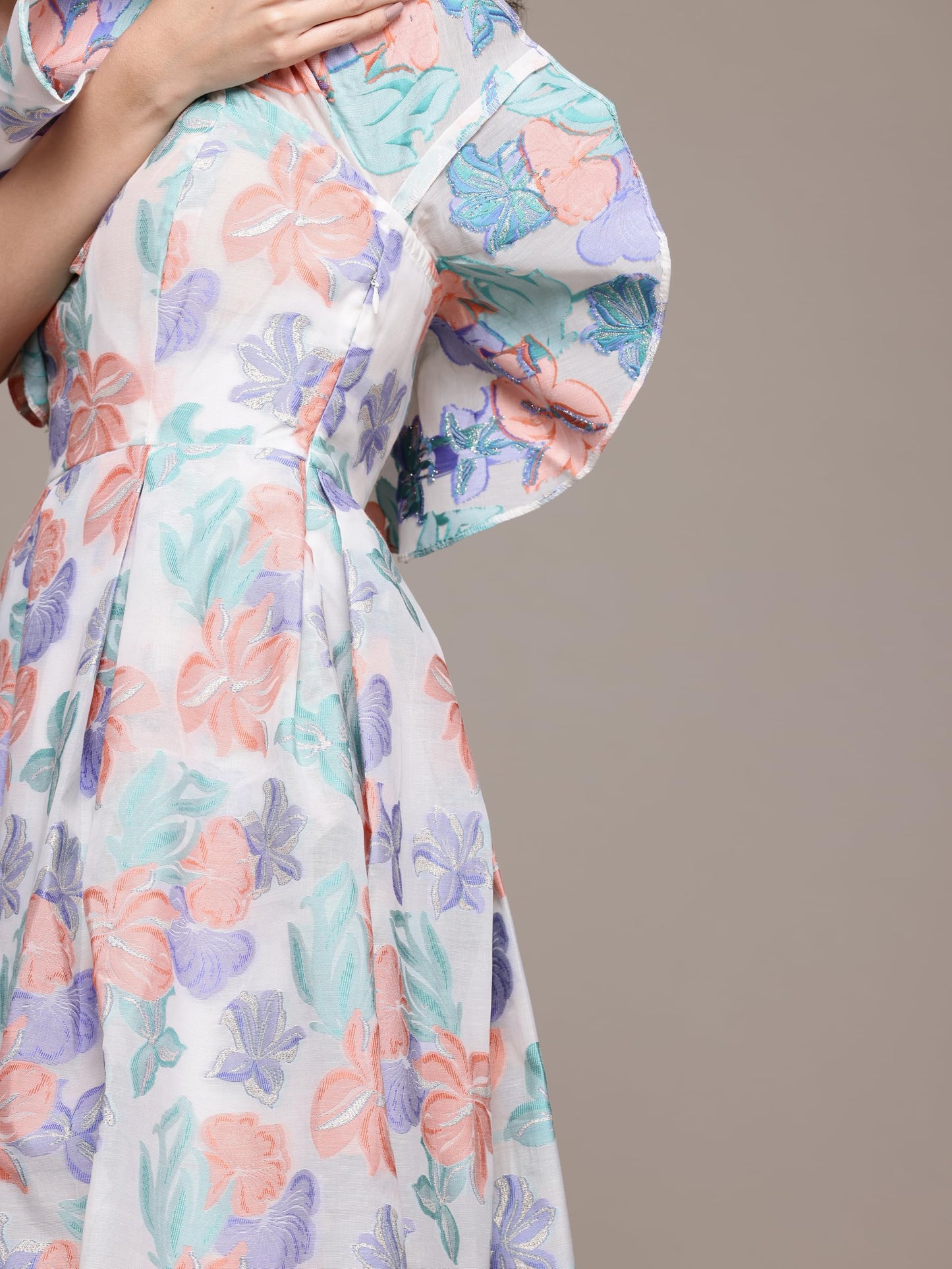 Label RITU KUMAR Multi Eloise Off-Shoulder Long Dress Multicolour