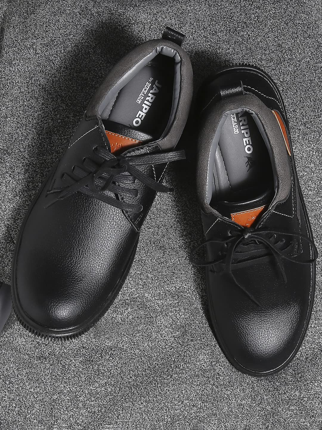 Jaripeo Wilfred Premium Vegan Synthetic Black Casual Shoes for Men: Size UK 9