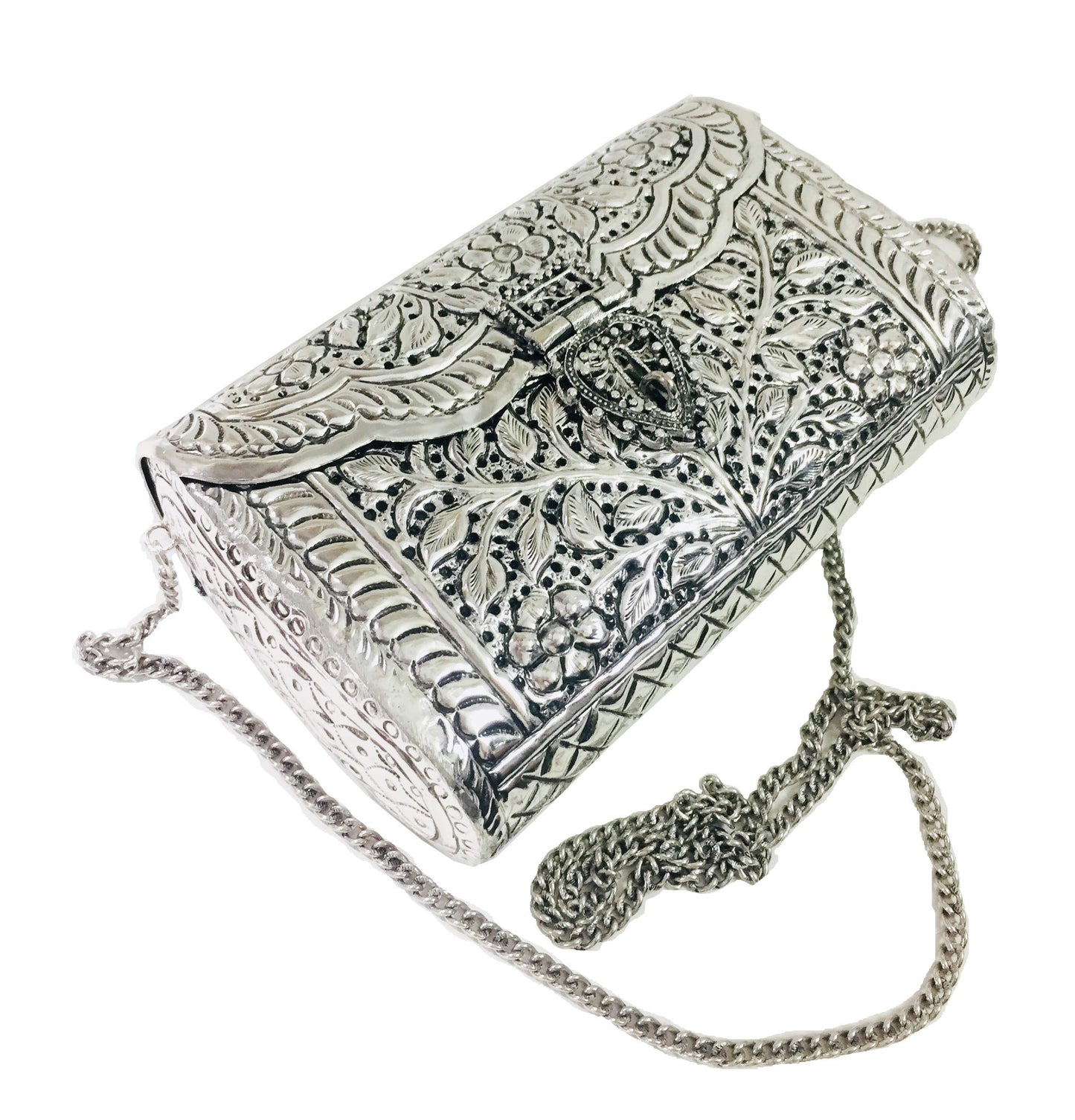 Trend Overseas Women gift Silver Brass Metal bag Bridal Clutch Girls Party Purse