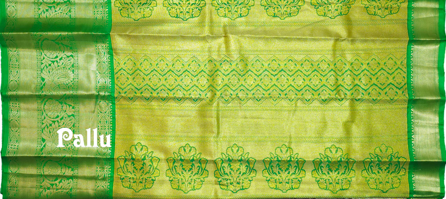 VFCollections Women's Kanchipuram Silk Pure Pattu Sarees With Blouse (Vfc138-1), Multi