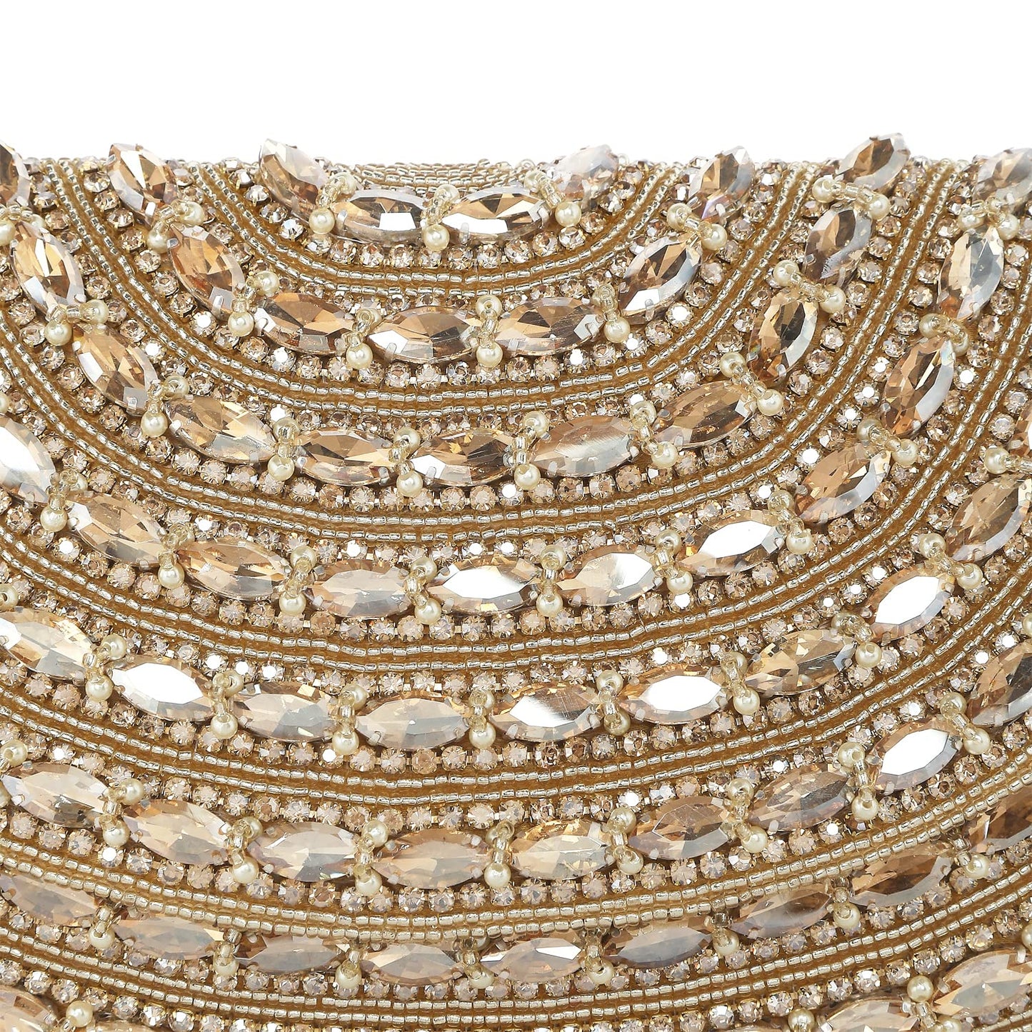 Peora Gold Clutch Purses for Women Wedding Handmade Evening Handbags Party Bridal Clutch (C95G)