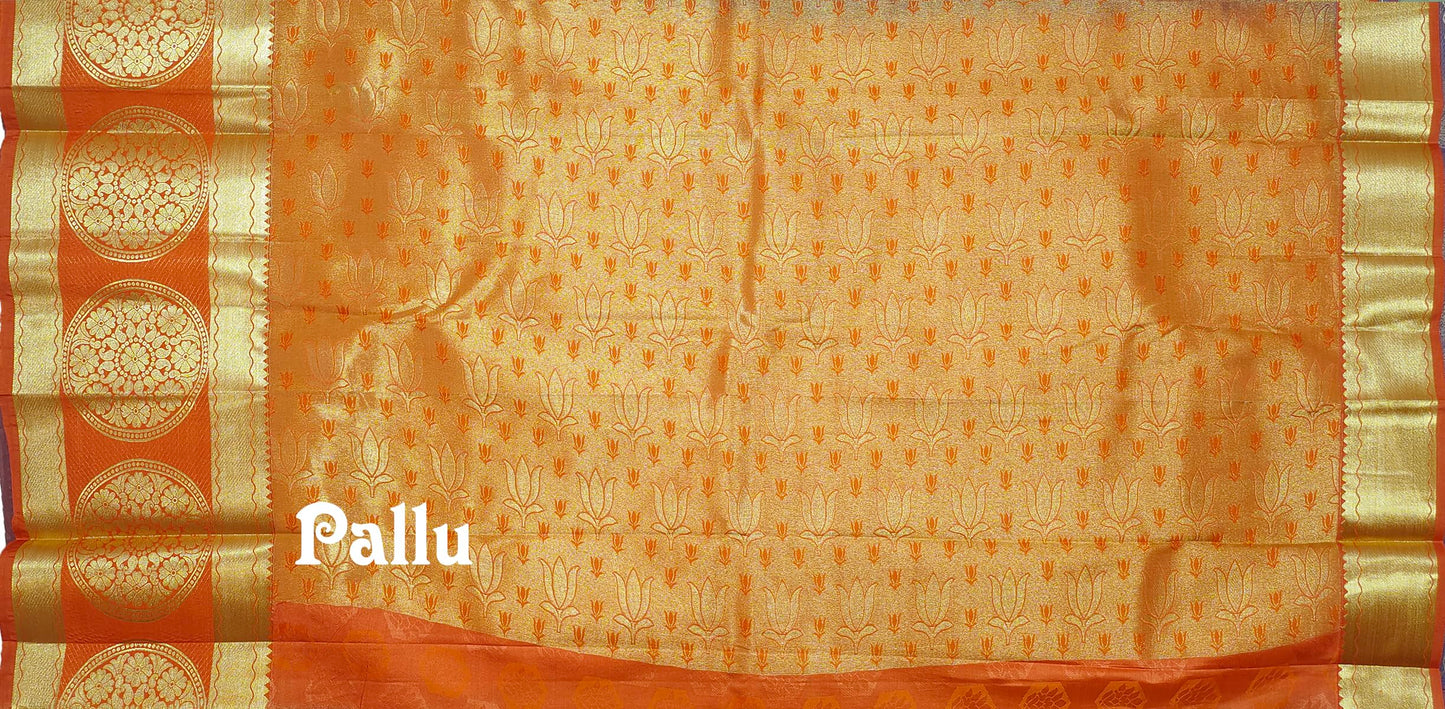 VFCollections Women's Kanchipuram Silk Pure Pattu Sarees With Blouse (Vfc419-1), Blue