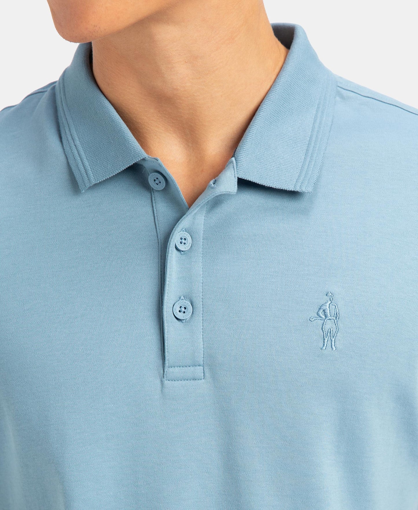 Jockey 3912 Men's Super Combed Cotton Rich Solid Half Sleeve Polo T-Shirt_Provincial Blue_XL