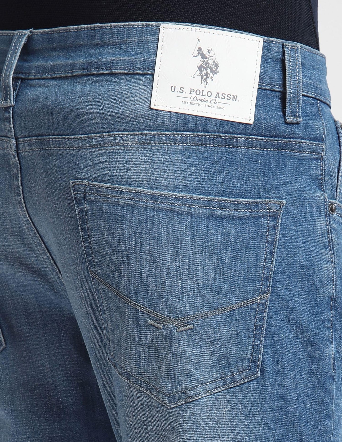U.S. POLO ASSN. Men's Fitted Mid Rise Jeans (UDJEN1113_Blue,32