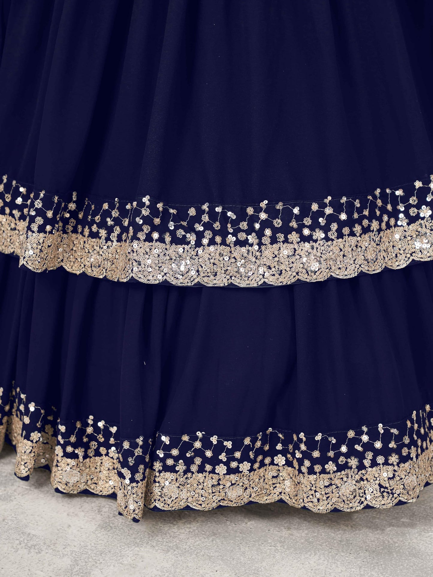 Zeel Clothing Women's Sequins Embroidered Georgette New Lehenga Choli with Dupatta (5066-Blue-Womens-Lehenga-Choli-Latest; Free Size) (Blue)