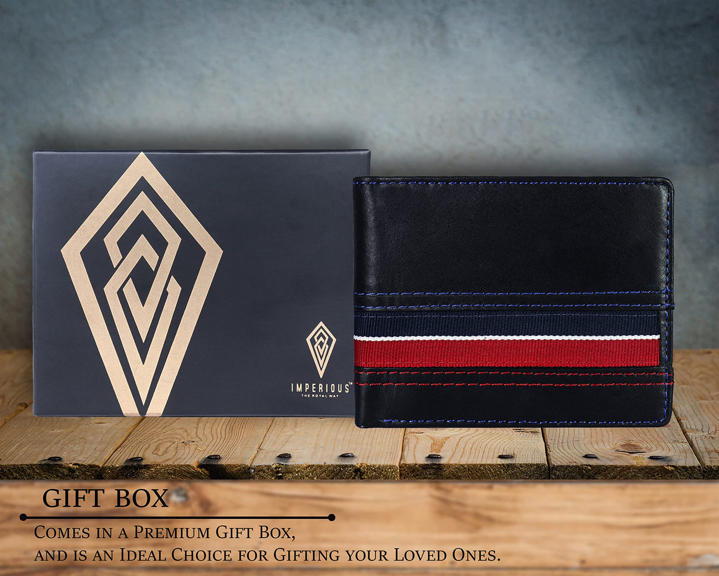 IMPERIOUS - THE ROYAL WAY Imperious Men's Genuine Leather Rfid Blocking Wallet | Gift For Rakshbandha, Rakhi Gifts For Brothers (Black)