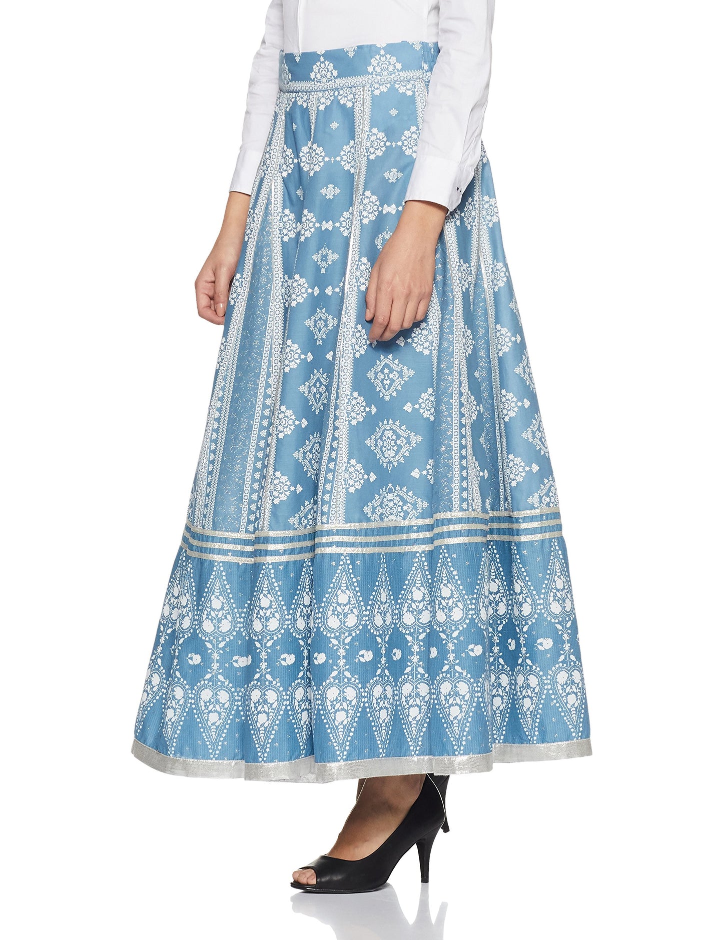 W for Women Cotton Full Skirt Blue