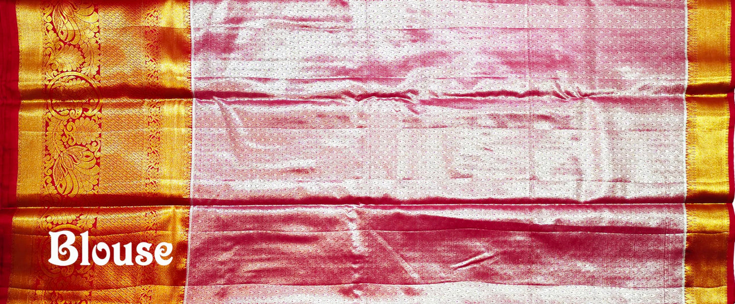 VFCollections Women's Kanchipuram Silk Pure Pattu Sarees With Blouse (Vfc022-3), Grey