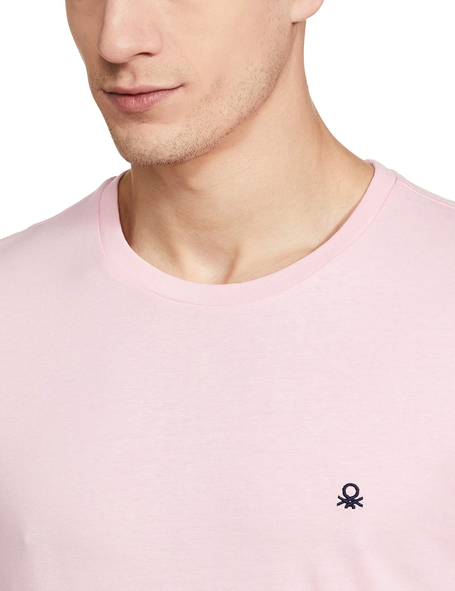 United Colors of Benetton Men's Slim T-Shirt (3099J7105I913_Pink L)