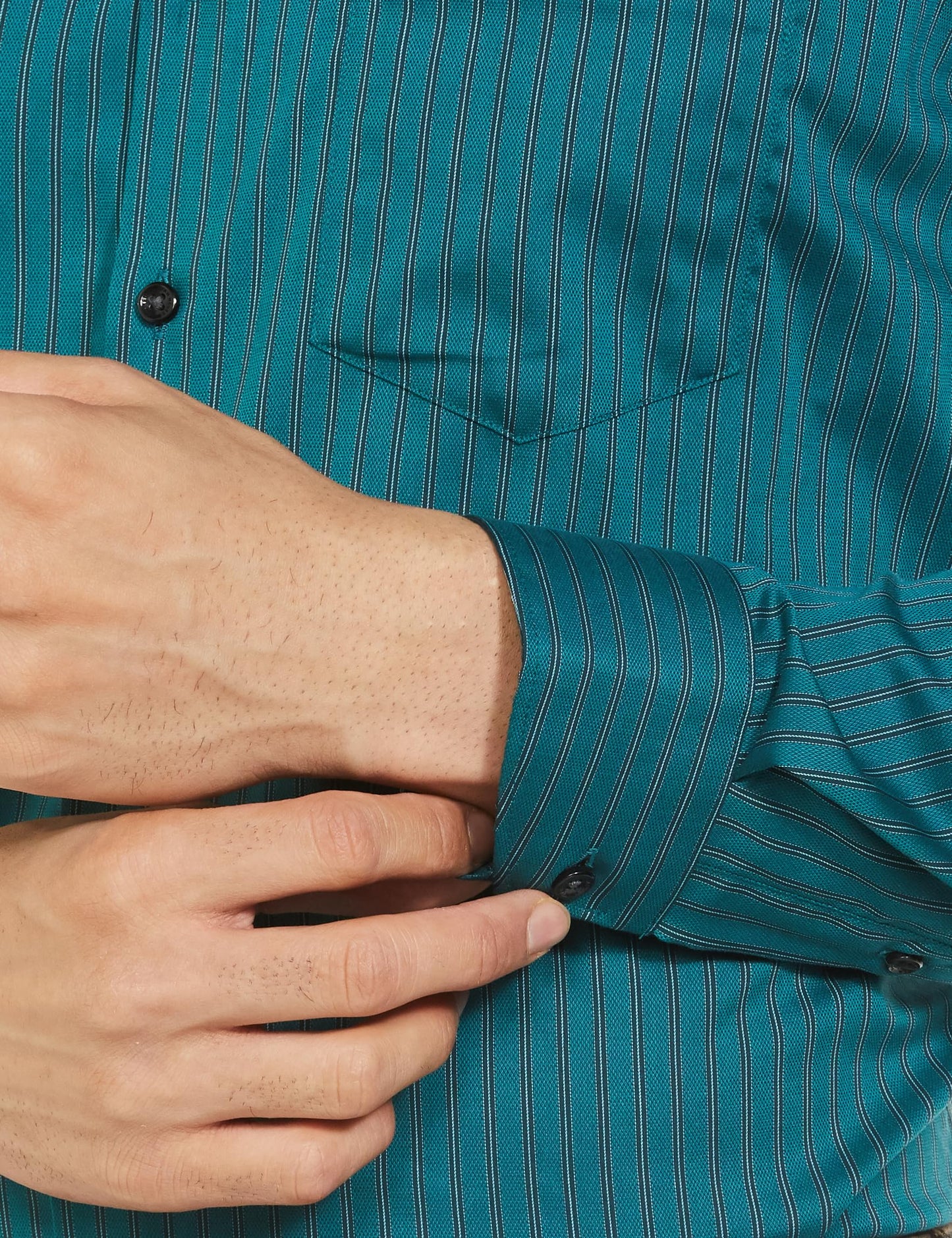 Van Heusen Men's Slim Fit Shirt (VHSFMSLBV74720_Teal